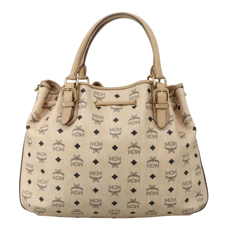 MCM Visetos Beige Canvas Tote Bag (Pre-Owned)