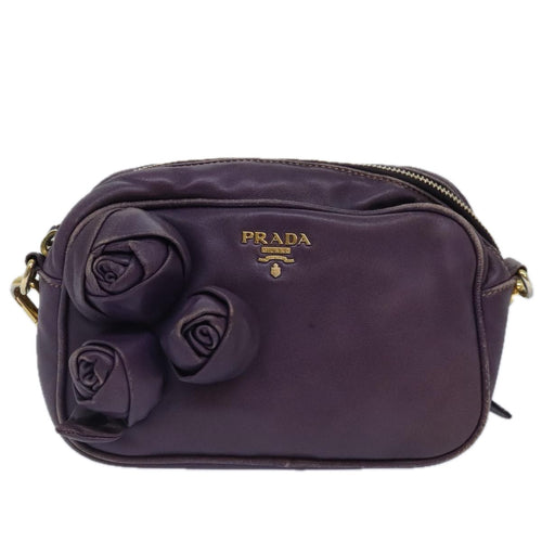 Prada Purple Leather Shoulder Bag (Pre-Owned)