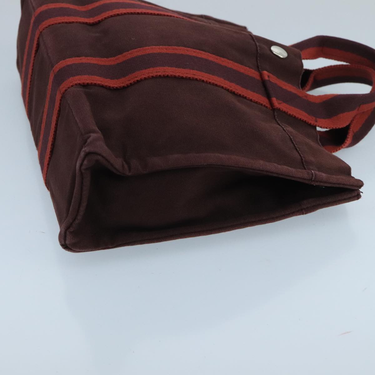 Hermès Fourre Tout Burgundy Canvas Tote Bag (Pre-Owned)