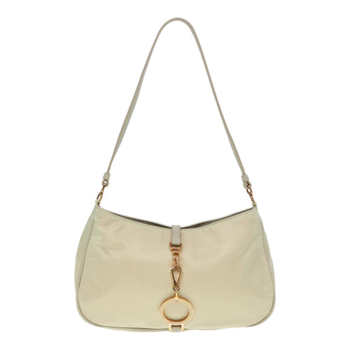 Prada Tessuto White Synthetic Shoulder Bag (Pre-Owned)