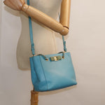 Salvatore Ferragamo Blue Leather Handbag (Pre-Owned)