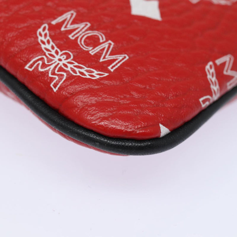 MCM Visetos Red Canvas Clutch Bag (Pre-Owned)