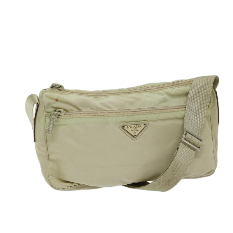 Prada Tessuto Beige Synthetic Shoulder Bag (Pre-Owned)