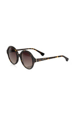 Frankie Morello Chic Black Turtle Pattern Round Women's Sunglasses