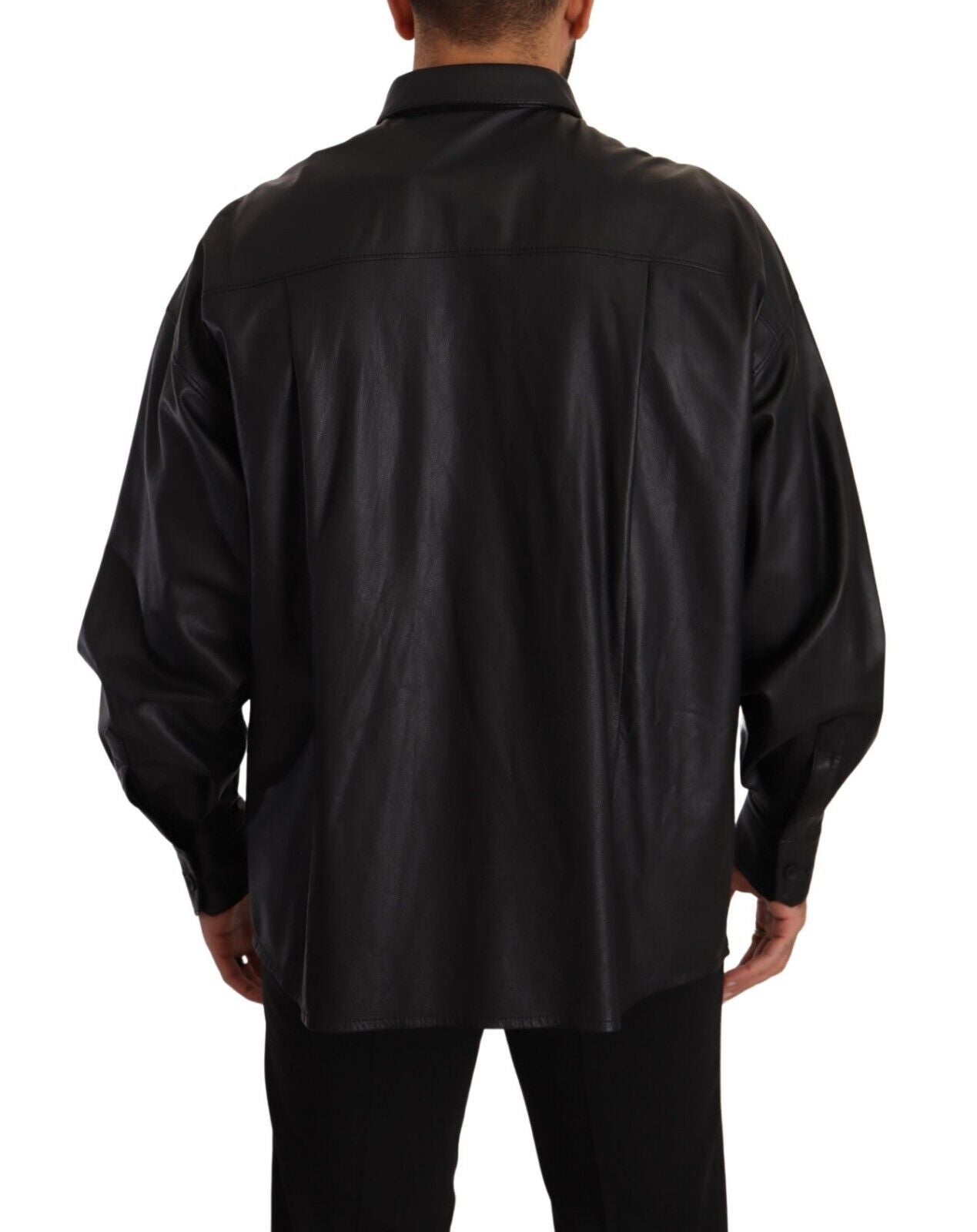 Dolce & Gabbana Elegant Black Leather Men's Jacket