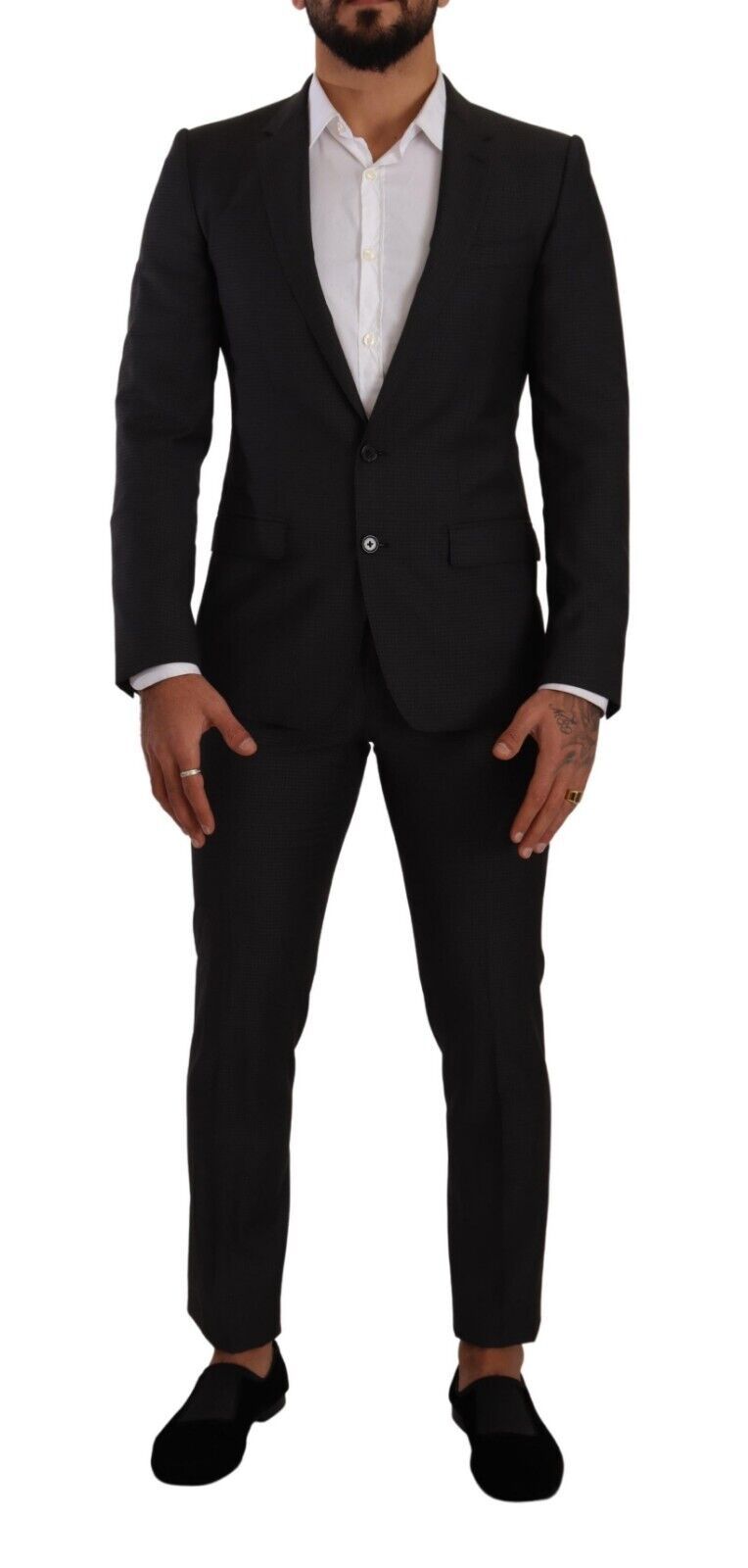 Dolce & Gabbana Elegant Black Wool Martini Men's Suit