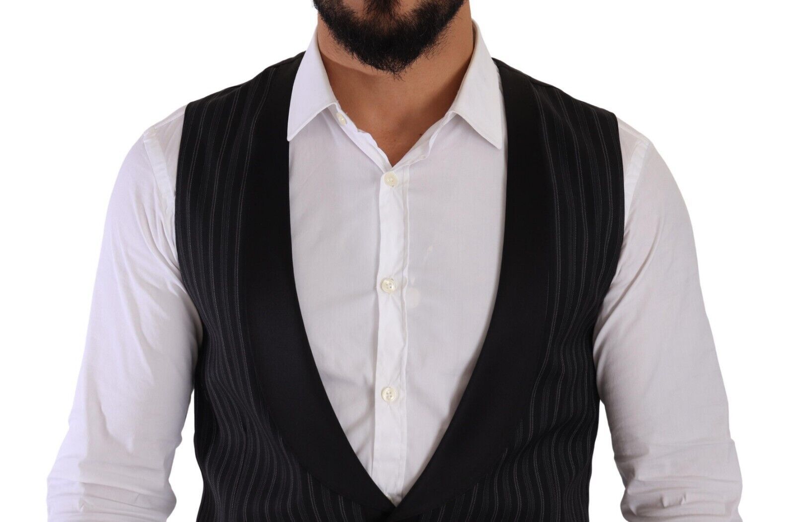 Dolce & Gabbana Elegant Striped Formal Dress Men's Vest