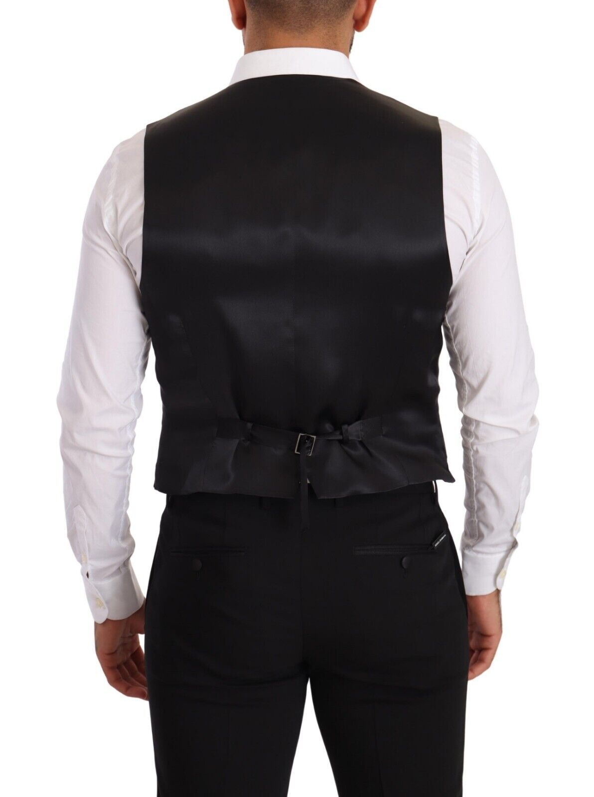 Dolce & Gabbana Elegant Gray Silk Dress Men's Vest