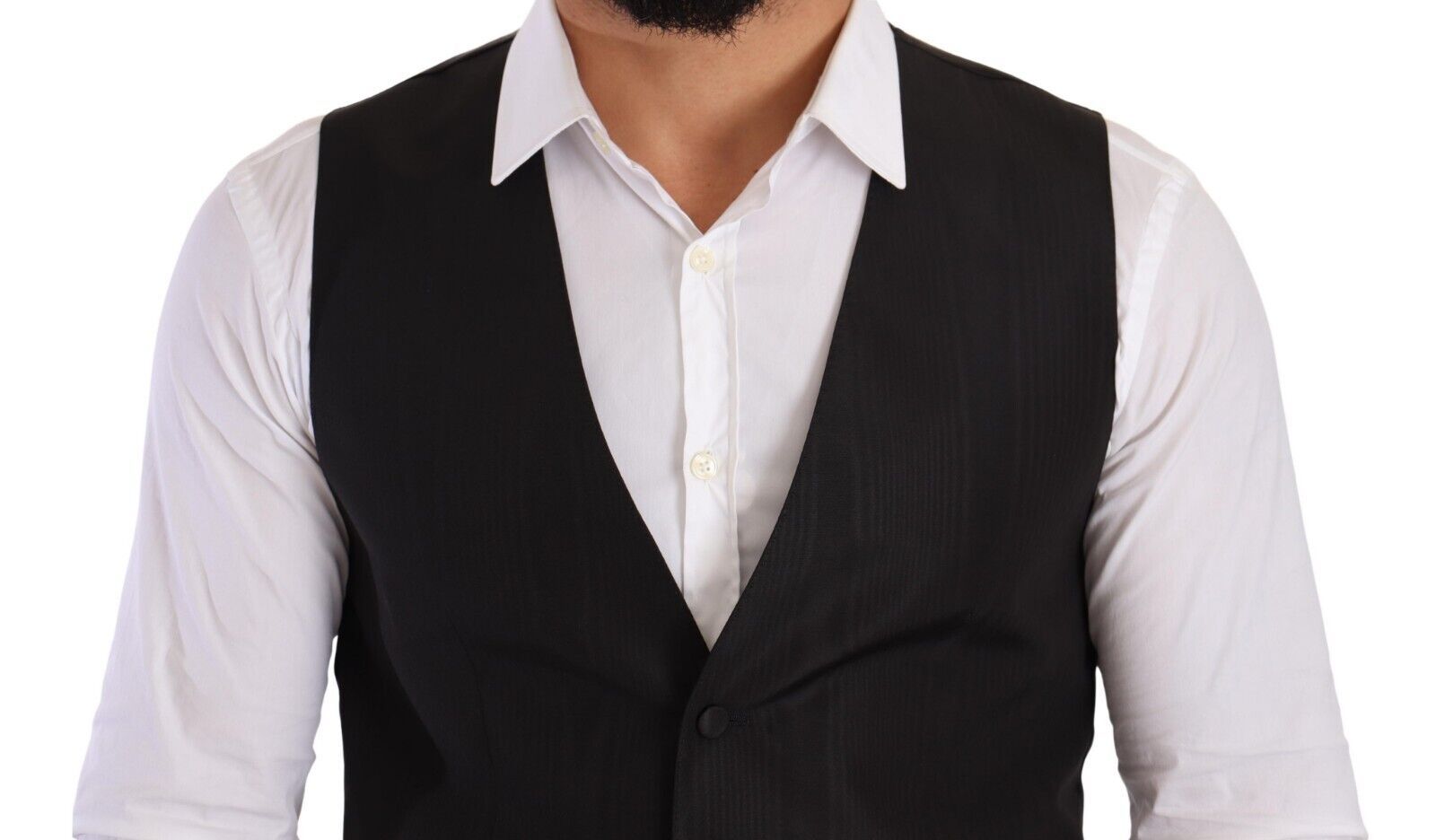 Dolce & Gabbana Elegant Gray Silk Dress Men's Vest