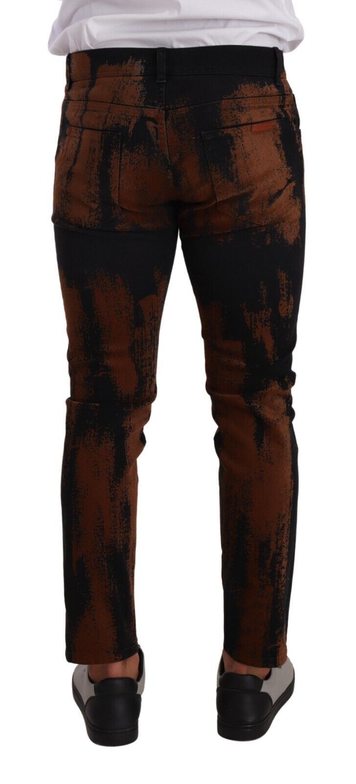 Dolce & Gabbana Chic Black Brown Tie-Dye Slim Fit Men's Jeans