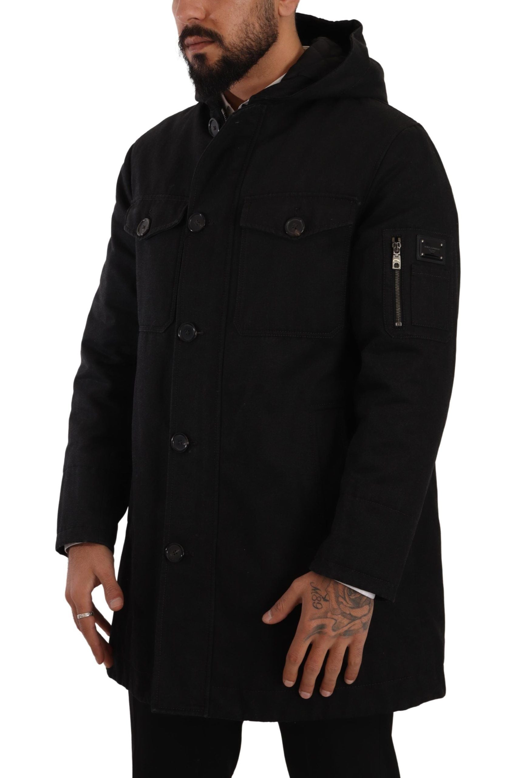 Dolce & Gabbana Elegant Black Parka Hooded Men's Jacket