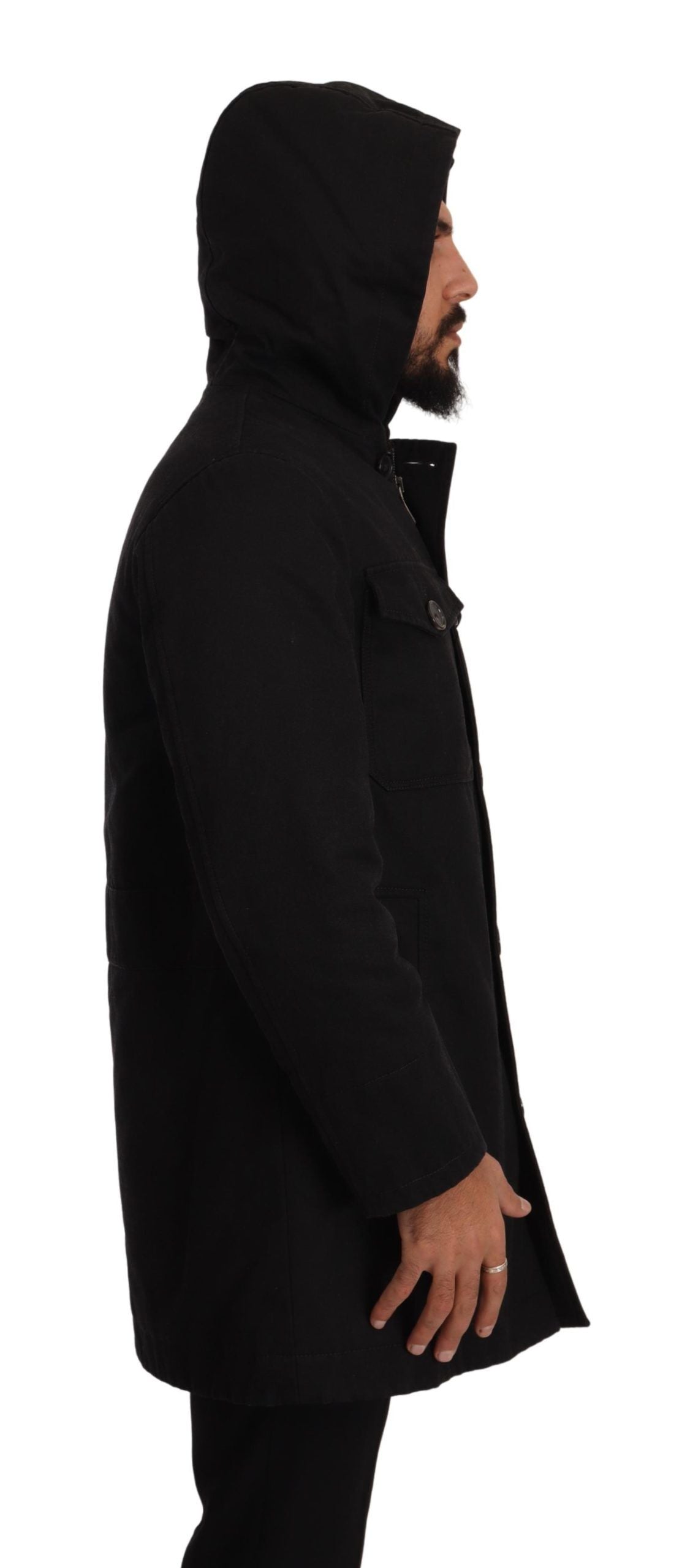 Dolce & Gabbana Elegant Black Parka Hooded Men's Jacket