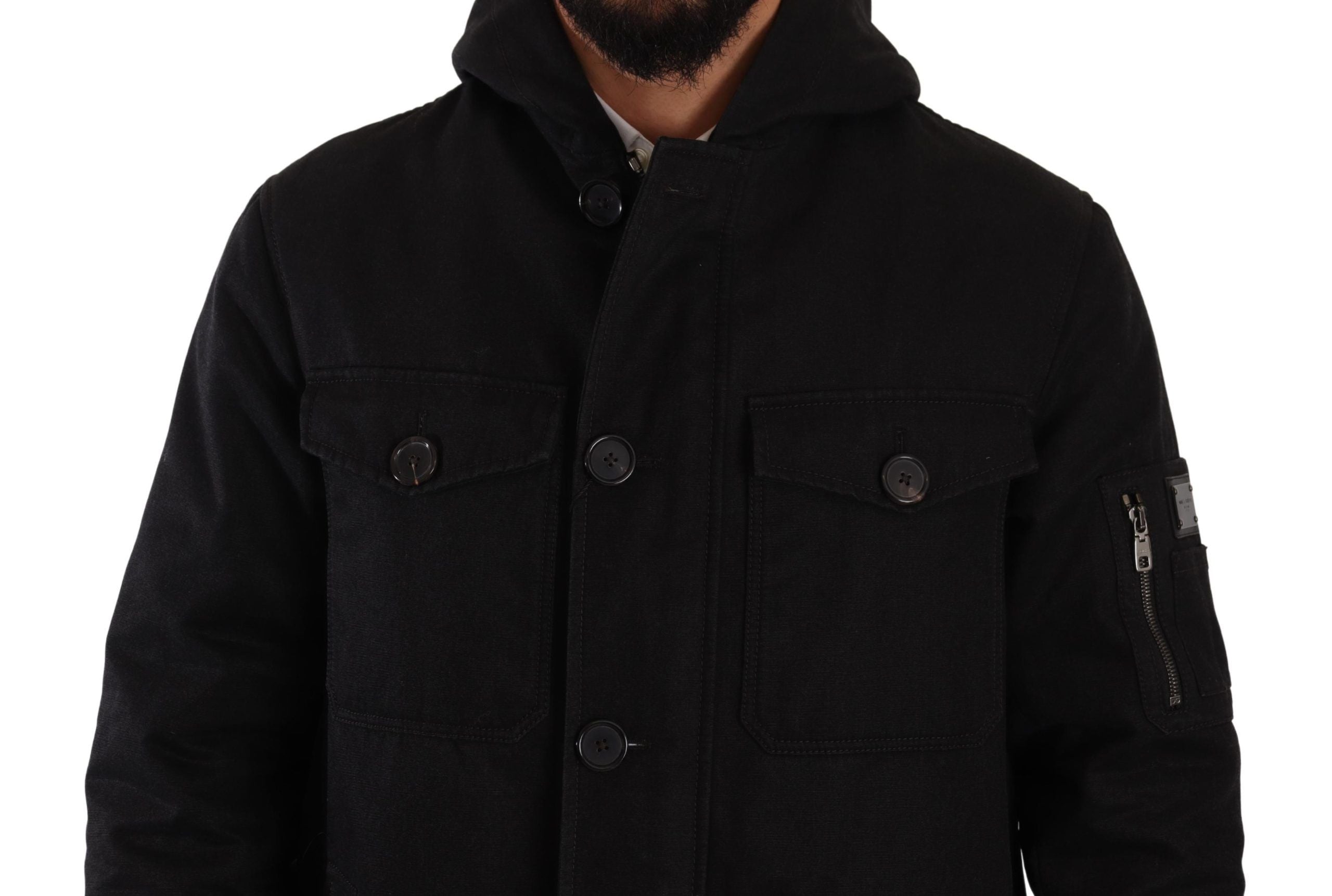 Dolce & Gabbana Elegant Black Parka Hooded Men's Jacket