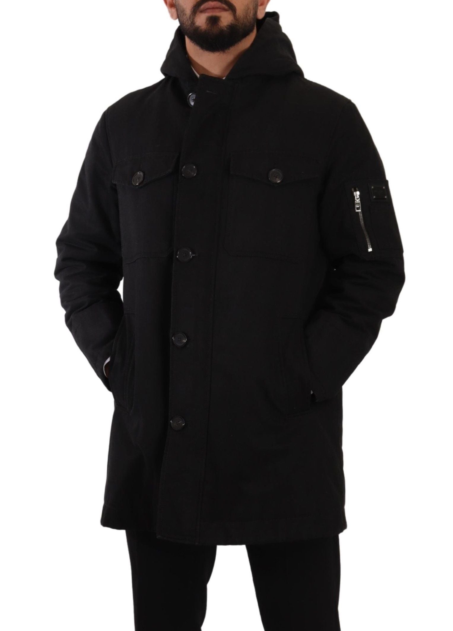 Dolce & Gabbana Elegant Black Parka Hooded Men's Jacket