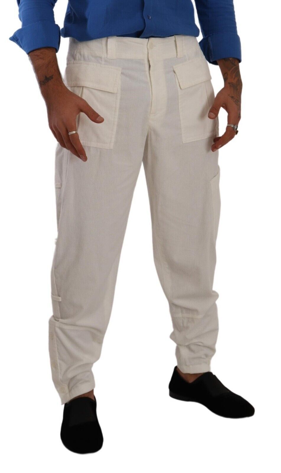 Dolce & Gabbana Elegant Off White Cargo Pants - Regular Men's Fit