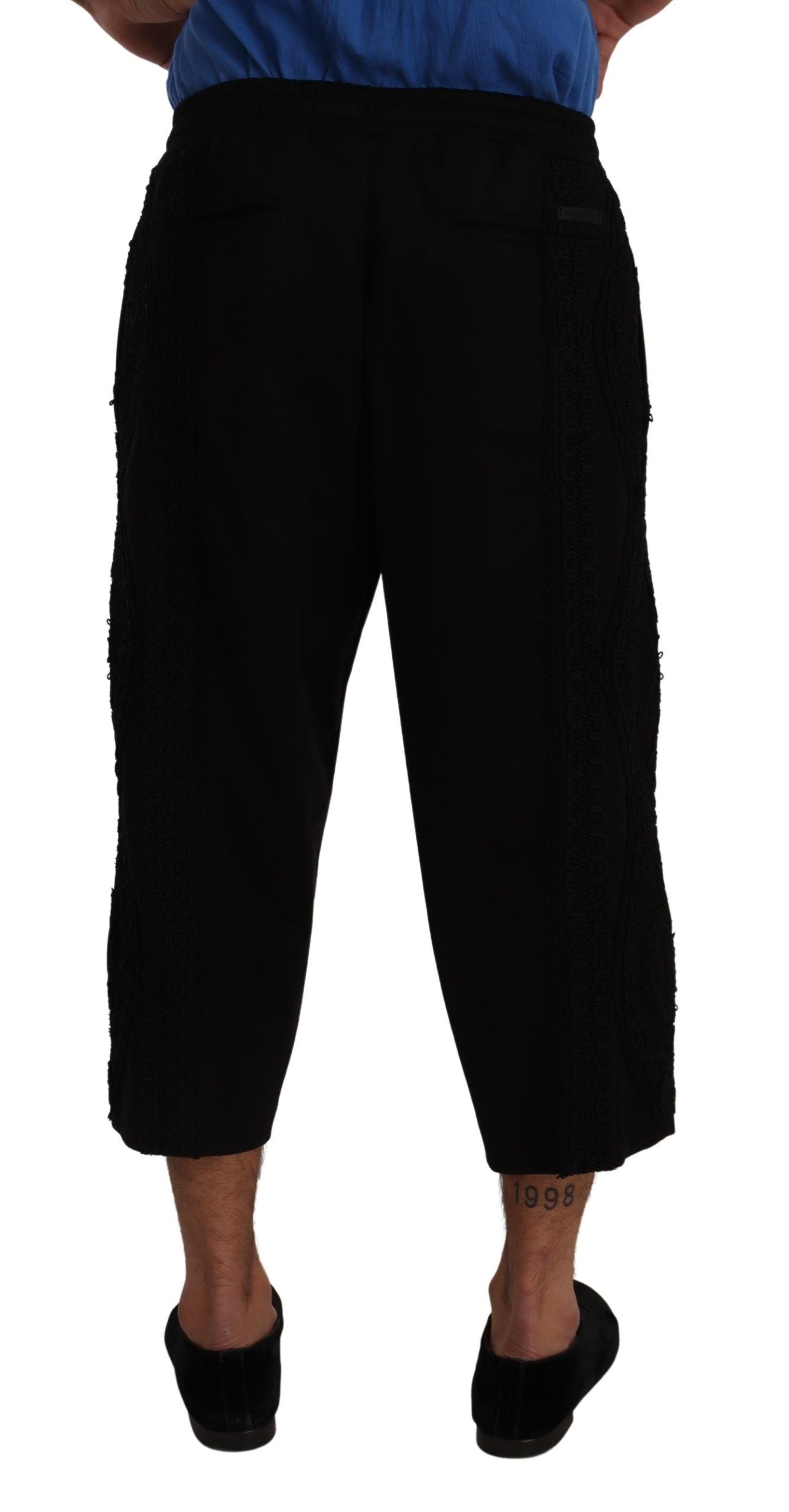 Dolce & Gabbana Elegant Black Cropped Torero Men's Pants