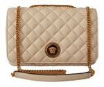 Versace Elegant White Nappa Leather Shoulder Women's Bag