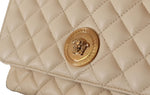 Versace Elegant White Nappa Leather Shoulder Women's Bag