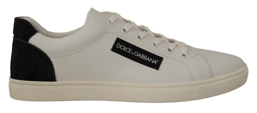 Dolce & Gabbana Elegant White Leather Low Top Men's Sneakers