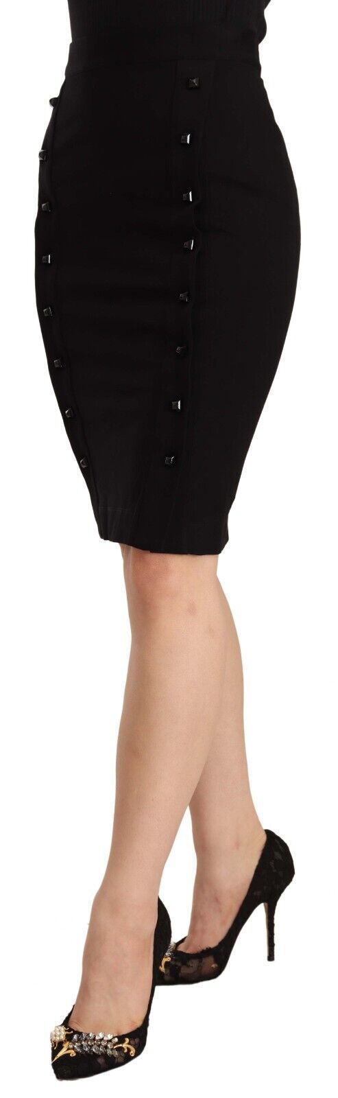 GF Ferre Chic High-Waisted Pencil Skirt in Women's Black