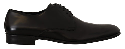 Dolce & Gabbana Elegant Black Leather Derby Men's Shoes