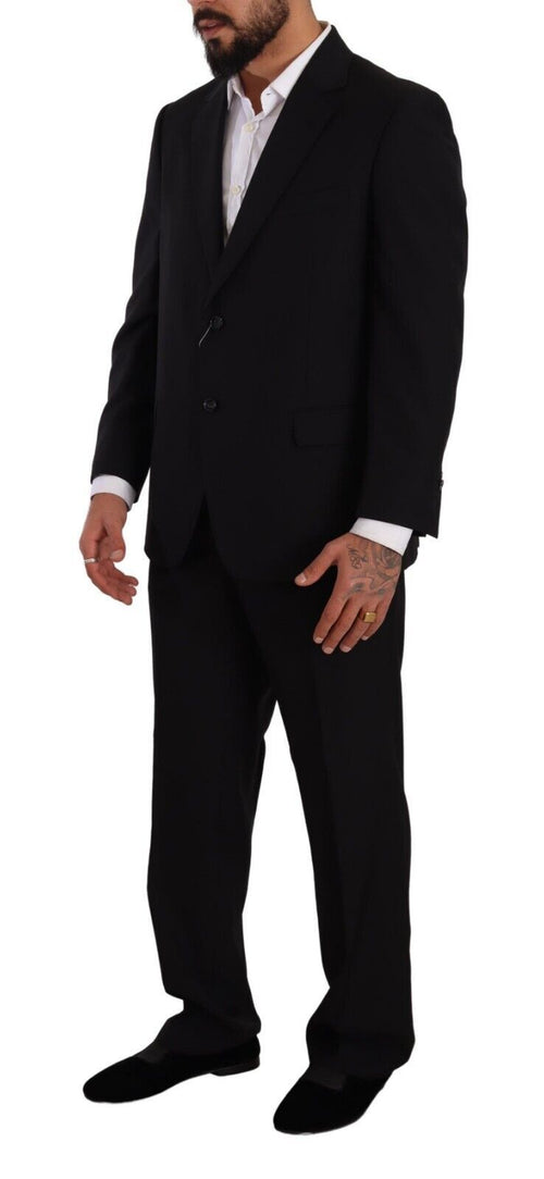 Domenico Tagliente Elegant Two-Piece Black Suit Men's Ensemble