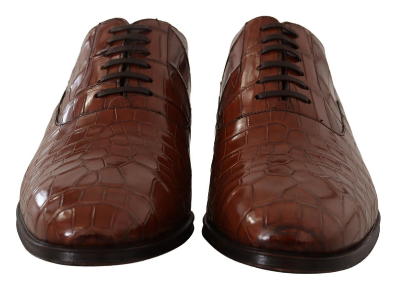 Dolce & Gabbana Elegant Exotic Crocodile Leather Formal Men's Shoes