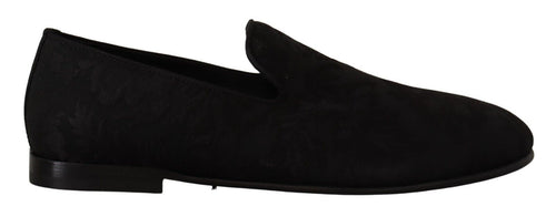 Dolce & Gabbana Elegant Jacquard Slide On Loafers Men's Flats