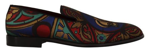 Dolce & Gabbana Multicolor Jacquard Slide-On Loafer Men's Slippers