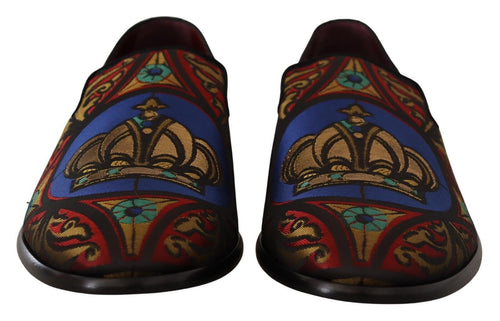 Dolce & Gabbana Multicolor Jacquard Slide-On Loafer Men's Slippers