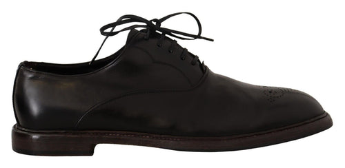 Dolce & Gabbana Elegant Black Leather Derby Formal Men's Shoes