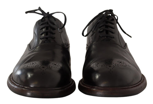 Dolce & Gabbana Elegant Black Leather Derby Formal Men's Shoes