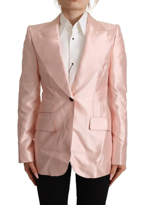 Dolce and gabbana pink coat best sale