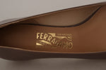 Salvatore Ferragamo Elegant Caraway Brown Pumps with Vara Women's Bow