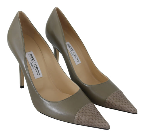 Jimmy Choo Elegant Pebble Green Pointed Toe Women's Pumps