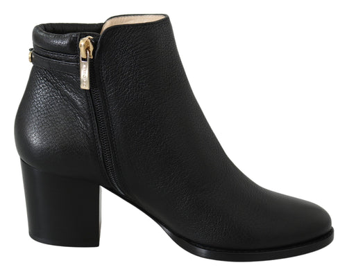 Jimmy Choo Elegant Black Leather Heeled Women's Boots