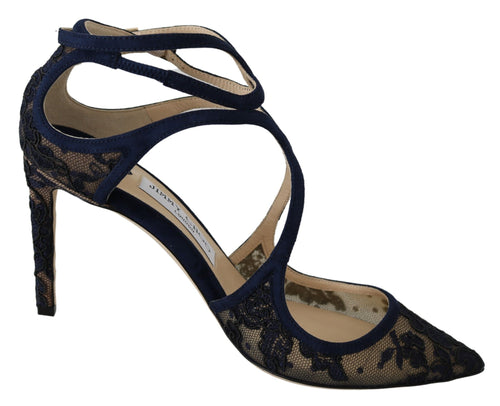 Jimmy Choo Navy Lancer Leather Pumps Elegance Women's Unleashed