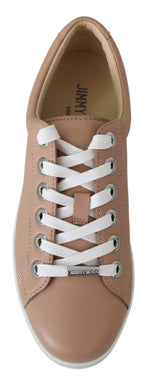 Jimmy Choo Powder Pink Nappa Leather Women's Sneakers