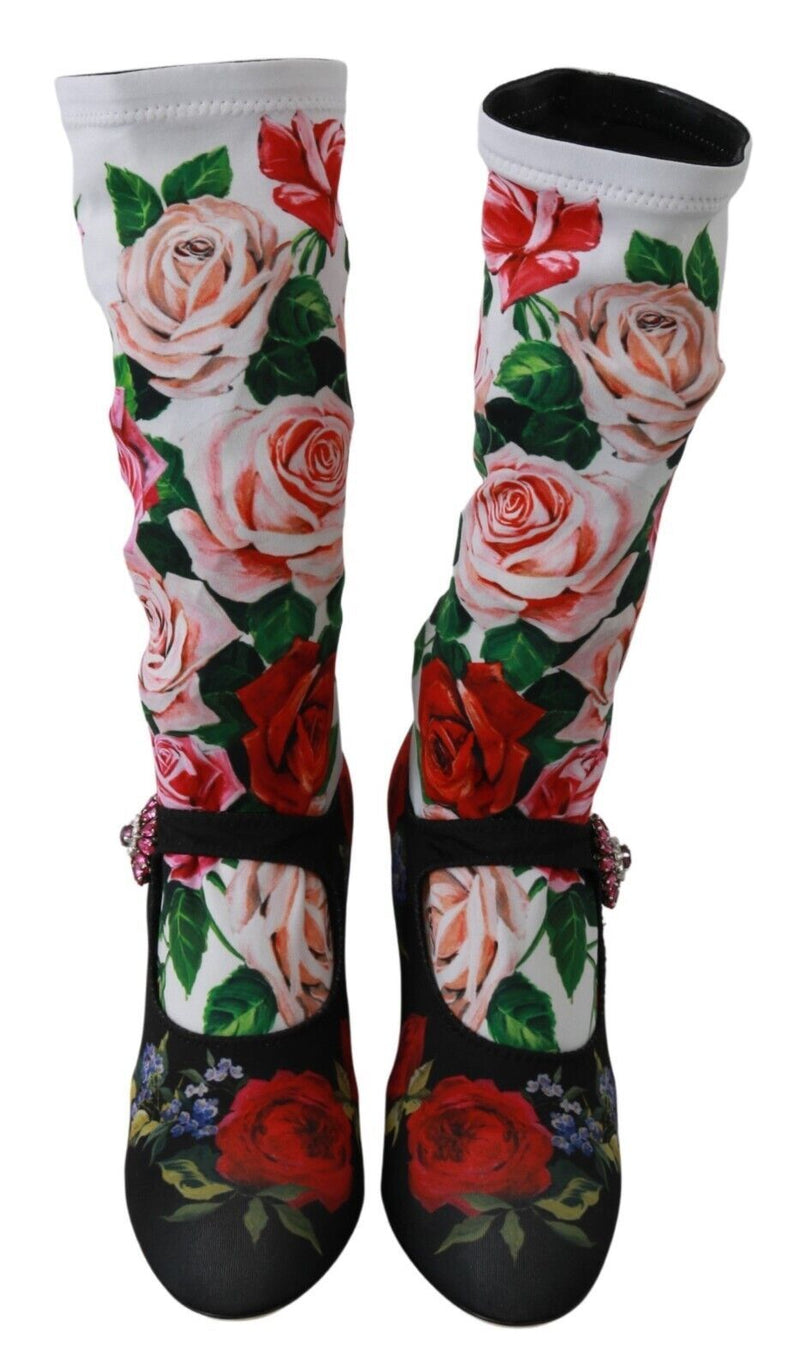 Dolce & Gabbana Floral Embellished Socks Women's Boots