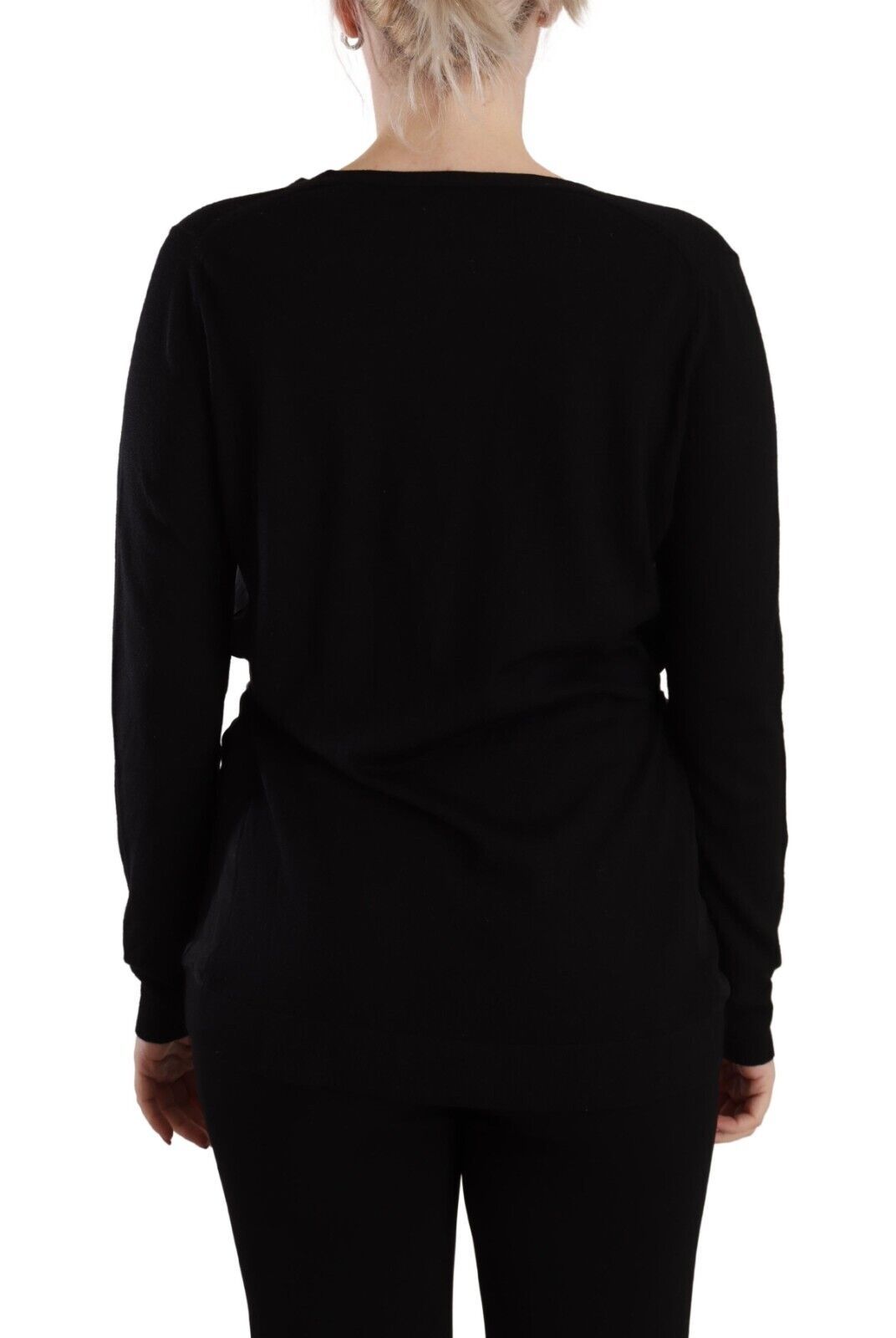 Dolce & Gabbana Elegant Black V-Neck Wool Women's Pullover