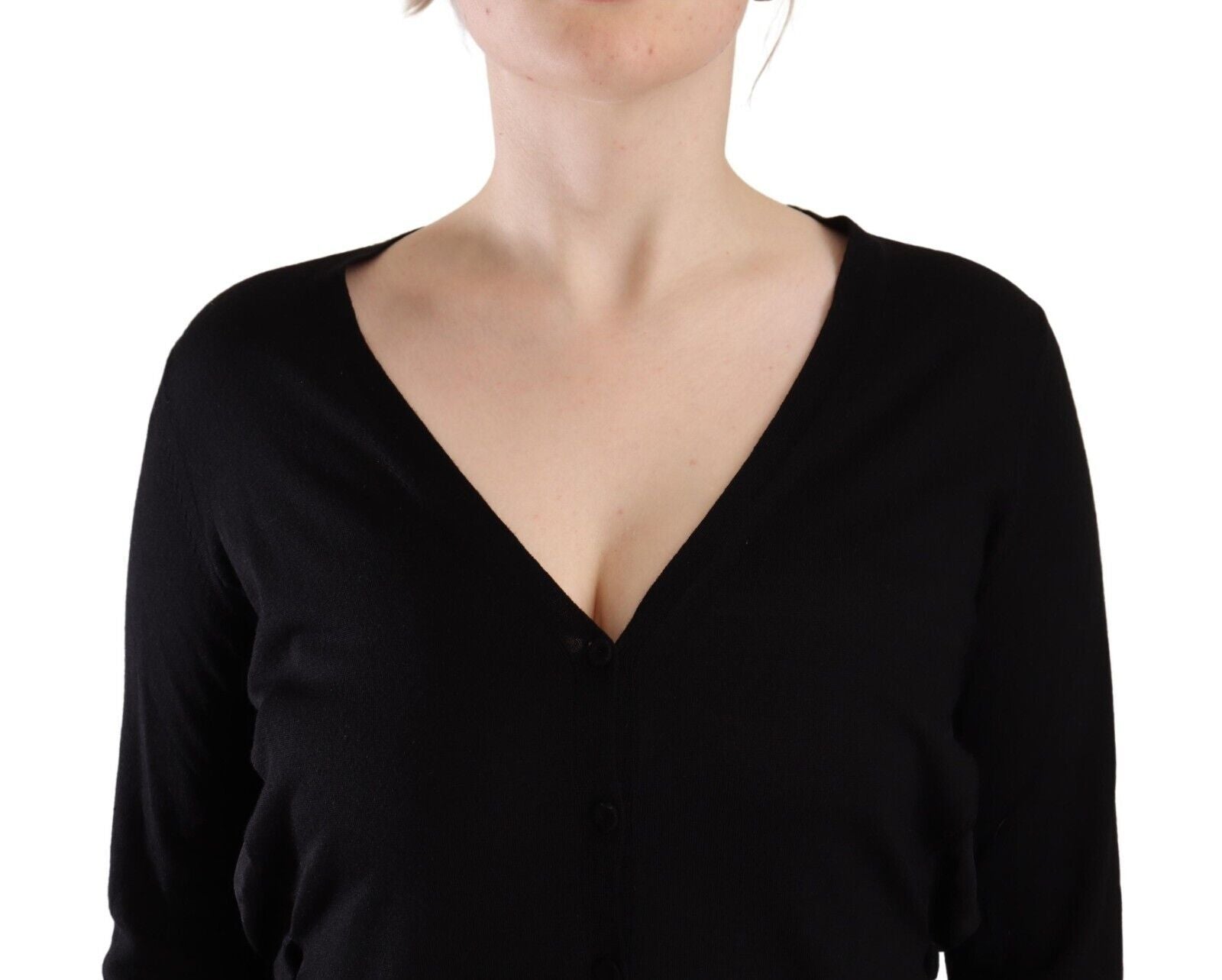 Dolce & Gabbana Elegant Black V-Neck Wool Women's Pullover