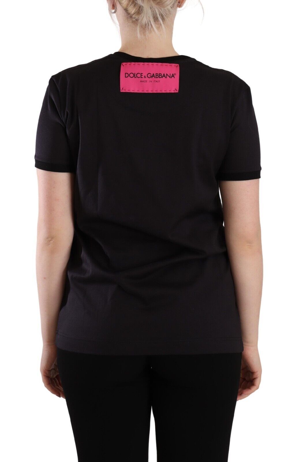 Dolce & Gabbana Chic Black Crew Neck Logo Women's Tee