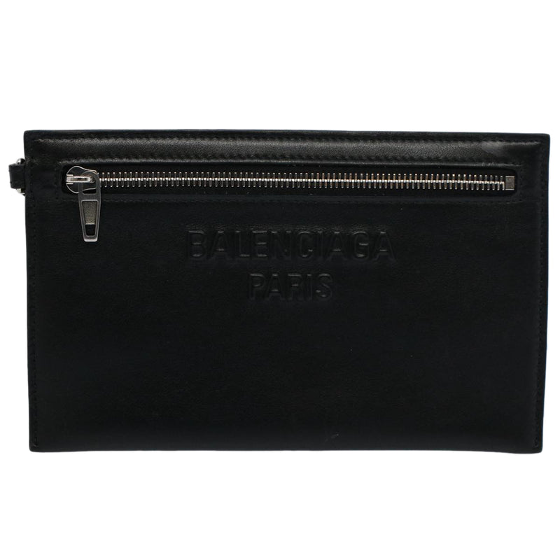 Balenciaga Black Leather Clutch Bag (Pre-Owned)