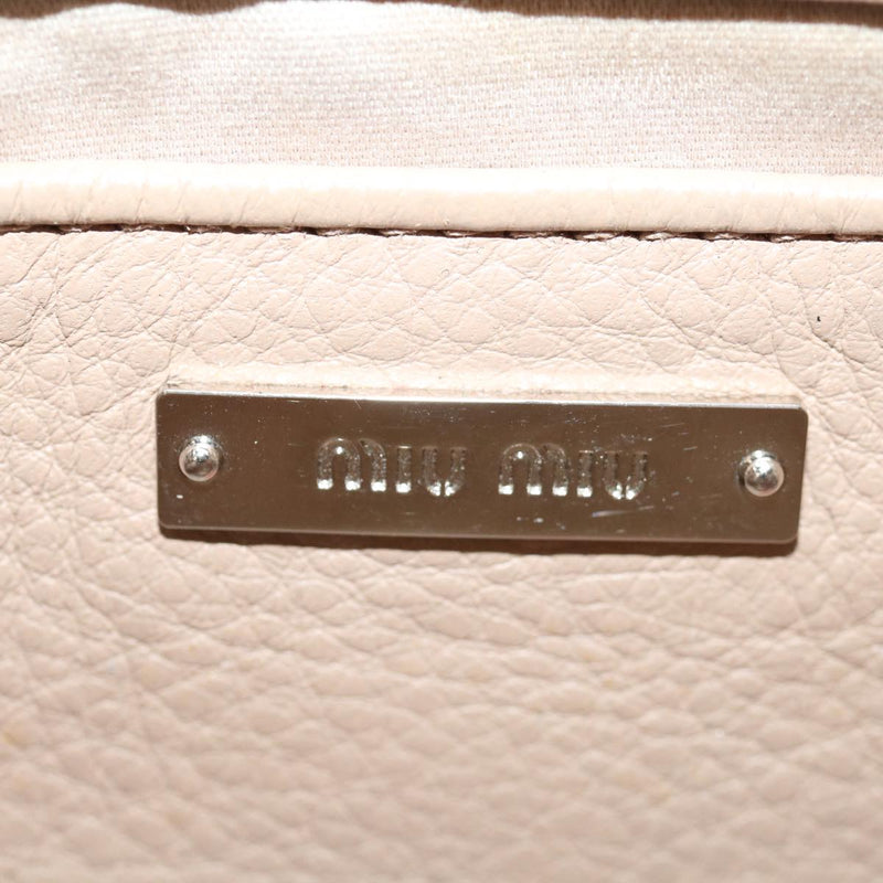 Miu Miu Vitello Beige Leather Shoulder Bag (Pre-Owned)