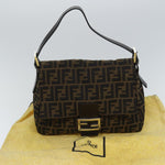 Fendi Mamma Baguette Brown Canvas Shoulder Bag (Pre-Owned)