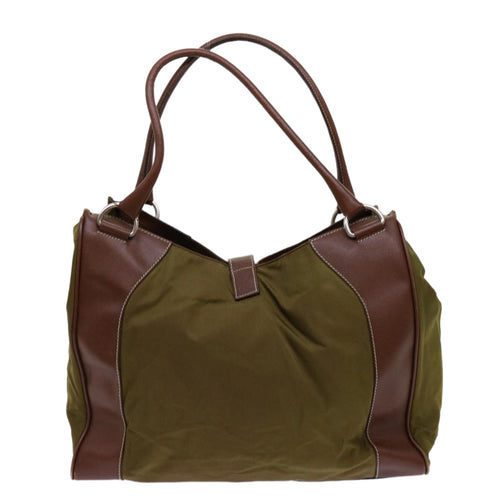 Prada Tessuto Khaki Synthetic Tote Bag (Pre-Owned)