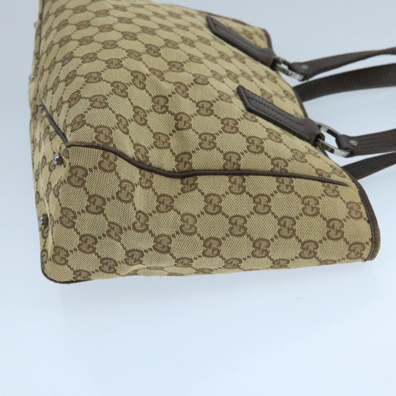 Gucci Gg Canvas Beige Canvas Handbag (Pre-Owned)