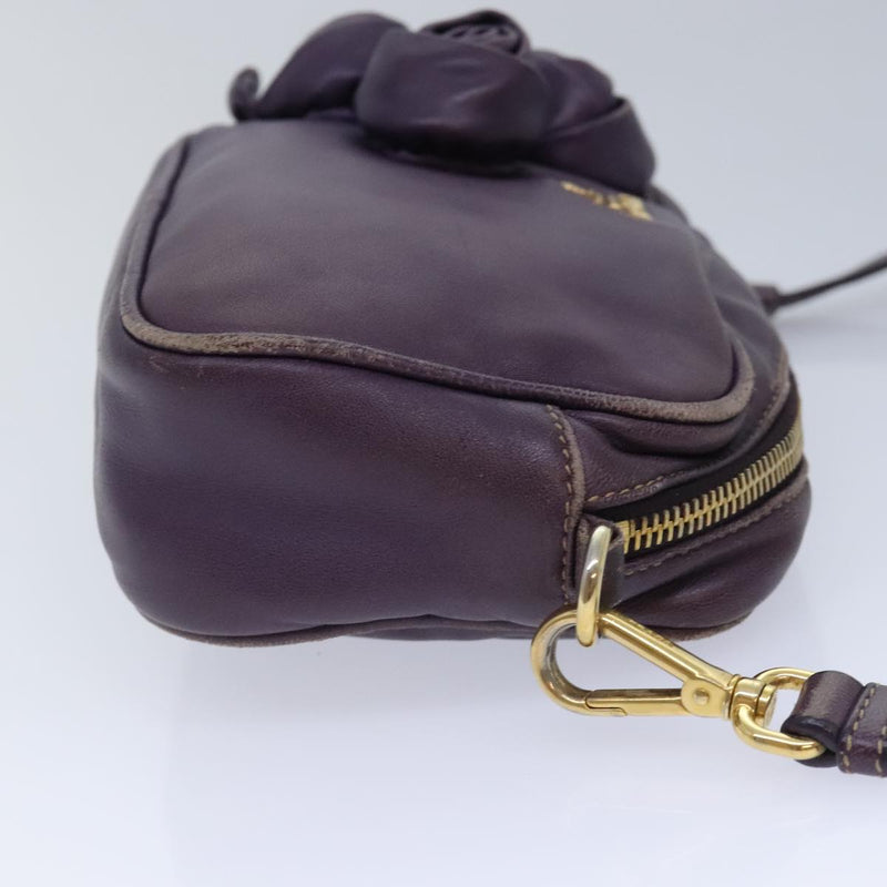 Prada Purple Leather Shoulder Bag (Pre-Owned)