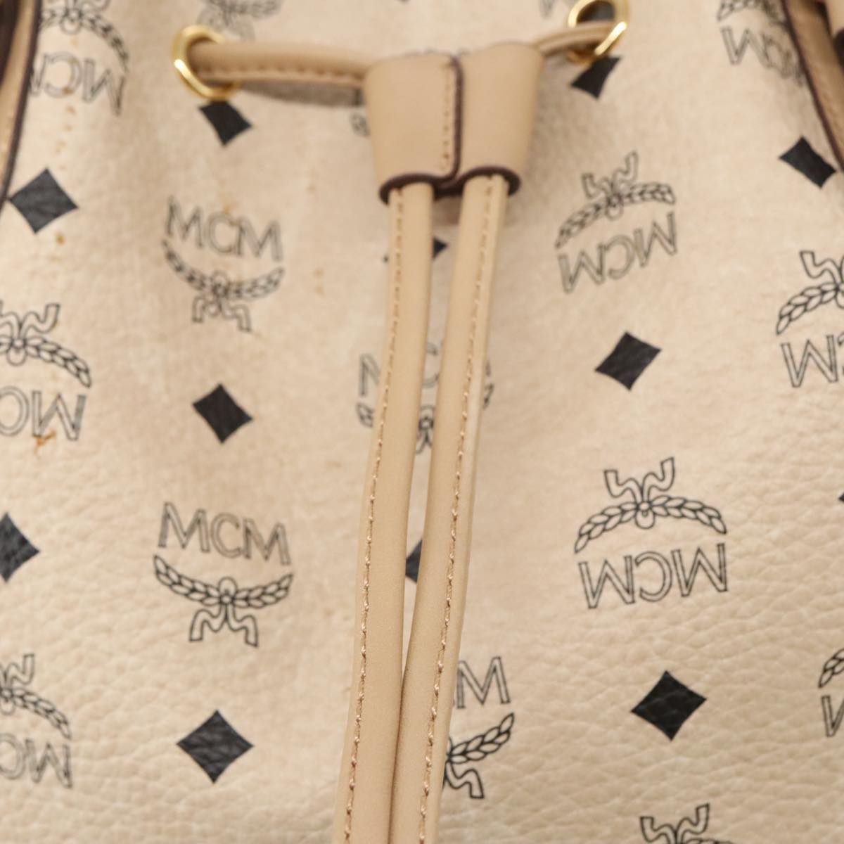 MCM Visetos Beige Canvas Tote Bag (Pre-Owned)