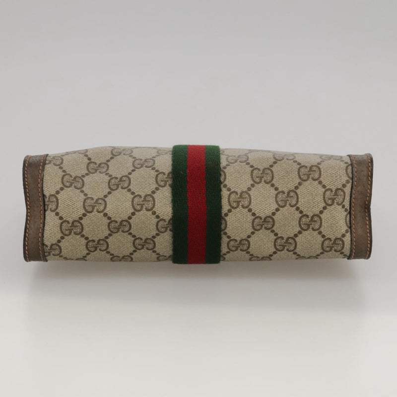 Gucci Sherry Beige Canvas Clutch Bag (Pre-Owned)